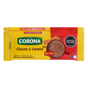 CHOCOLATE CORONA CLAVOS Y CANELA X16 500 g