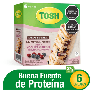 CEREAL TOSH BARRA YOGUR PROT 27g X6