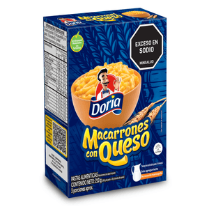 PASTA MACARRON DORIA C/SALSA QUESO 210 g