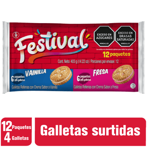 GALLETA FESTIVAL STD VAIN FRES 33.6g X12