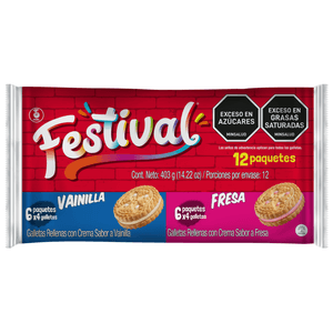 GALLETA FESTIVAL STD VAIN FRES 33.6g X12