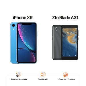 Celular iPhone Xr de 64Gb Reacondicionado Azul + Android gama baja