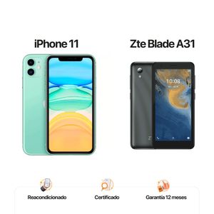 Celular Reacondicionado iPhone 11 64Gb Verde + Android gama baja