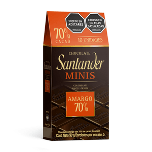 CHOCOLATINA SANTANDER MINIS 70%CACAO 90g