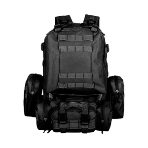 Mochila Táctica Tipo Militar 50 Litros Impermeable Piezas Removibles Negra