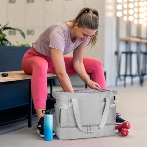 Bolso Maleta Mulifuncion Gym Viajes Para Dama 2 Piezas Gris
