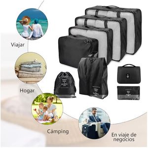 Organizador De Equipaje Para Maleta Kit X8 Negro