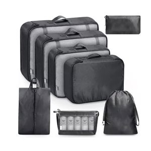 Organizador De Equipaje Para Maleta Kit X8 Negro