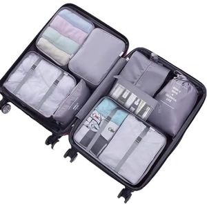 Organizador De Equipaje Para Maleta Kit X8 Gris