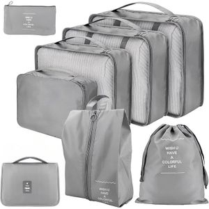 Organizador De Equipaje Para Maleta Kit X8 Gris
