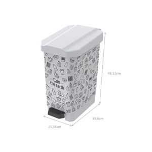 Caneca-Papelera Estrabins Pedal 22L Blanca-IML Care The Earth