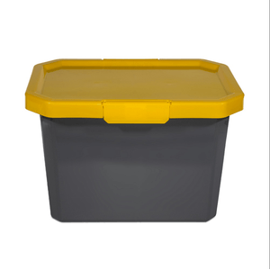 Caja Organizadora Con Broches Estrabox 20L Gris  Amarillo Forte