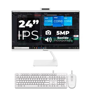 Computador Todo En Uno JANUS AIO 24" INTEL I3 12100 512GB M2 PCIE RAM 8GB BLANCO  7148