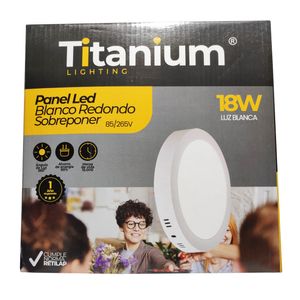 Panel LED Titanium 18W 8" 6500K Redondo de Sobreponer – Iluminación LED de Alta Eficiencia y Bajo Consumo | TTA23