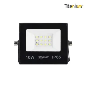 Reflector LED Titanium 10W Luz Blanca Fría Diseño Compacto Tipo Tableta para Iluminación de Seguridad y Exteriores - TTA55