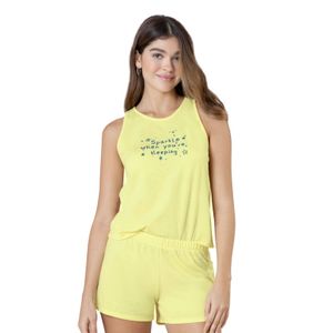 Pijama Mujer Amarillo Pastel Fi 34502