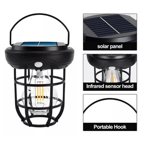 Lampara Vintage Solar Led Exterior Sensor Movimiento Cl-t66