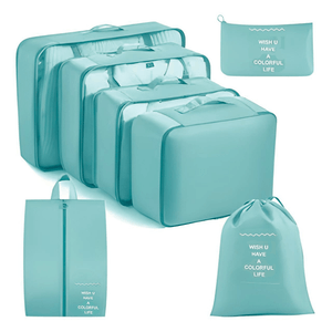 Organizador De Maletas Para Viaje Set 7 Piezas Impermeable-AGUA MARINA