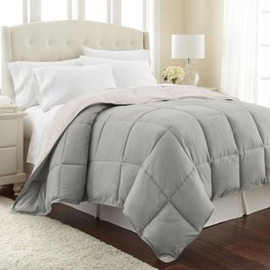 Combo Edredón Cover Bicolor Beige | Gris Claro 8 piezas