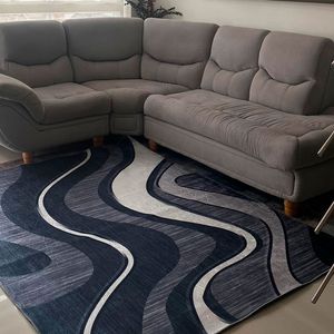 Tapete Tipo Persa con -Diseño-Ondulado-en-Tonos-Oscuros 2.00mt x 1.50mt