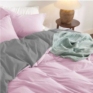 Funda Duvet Bicolor Rosado | Gris | Microfibra | Cover