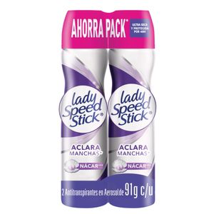 Desodorante Lady Speed Stick Mujer Spray Derma + Aclarado 91 G X2 Unds
