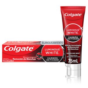 Crema Dental Colgate Blanqueadora Luminous White Carbon 75 Ml