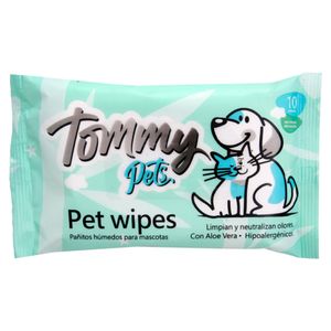 PAÑITOS HUMEDOS TOMMY PETS X10UN