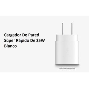 Cargador Samsung Tipo C Super Carga Rápida 25W - Blanco