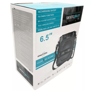Parlante Recargable 6.5" GTS-1191 Color Negro Con Bluetooth Y FM