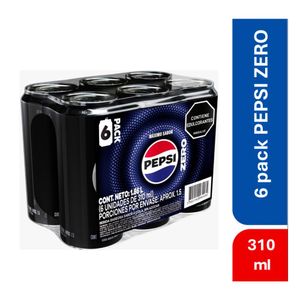 GASEOSA PEPSI CERO LATA 310ML X6