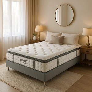 Combo Zabra Mistral Luxor Resortado  Queen 160 x 190 x 32 Cm + Almohada + Protector