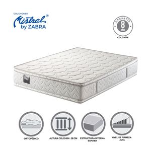 Colchón Mistral Ergo Foam Doble Top Doble 140 x 190 x 28 Cm
