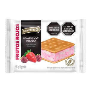 HELADO COLOMBINA GALLETA FRUT ROJ 65g