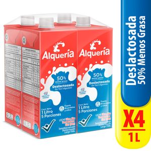 Leche Alquería Uht Deslactosada 1 Lt X4 Unds
