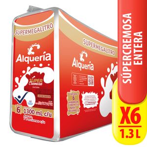 Leche Alquería Entera Supercremosa 1.3 Lts X6 Unds