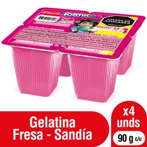 Gelatina Alquería Fresa Sandía 90 G X4 Unds