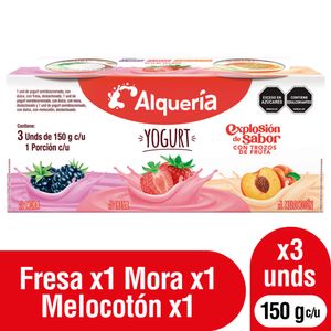 Yogurt Alquería Semidescremado Surtido 150 G X3 Unds