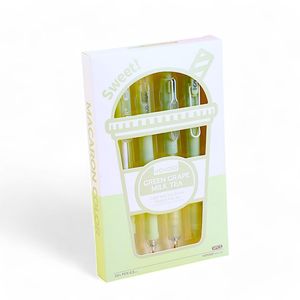 Set Yoyoso de 4 Boligrafos Tinta Negra en Uva y Verde