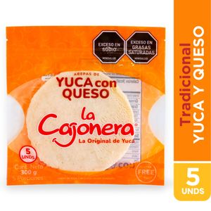 Arepa La Cajonera de Yuca con Queso 300 G X5 Unds