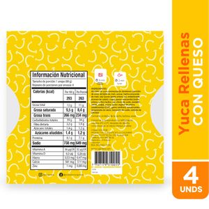 Arepa La Cajonera de Yuca con Queso 350 G X4 Unds