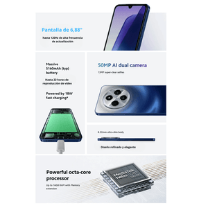 Celular Xiaomi Redmi 14C 256GB/8GB RAM - Azul