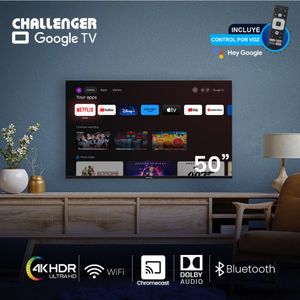 Televisor Challenger 50 Pulgadas UHD 4K Google Tv 50Kg85 Bt