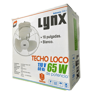 Ventilador Techo Loco Lynx 18 Pulgada Con 65W Blanco