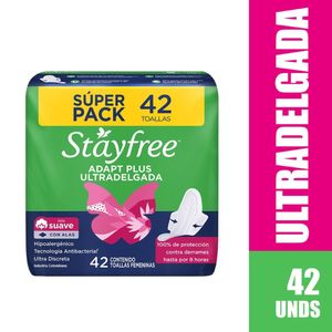 Toalla Higiénica STAYFREE Adapt Plus Ultradelgada x 42 Unds