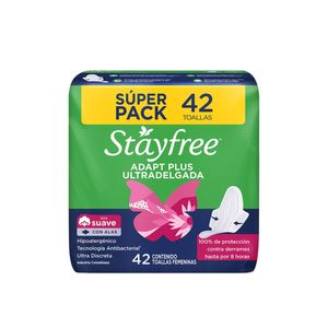 Toalla Higiénica STAYFREE Adapt Plus Ultradelgada x 42 Unds