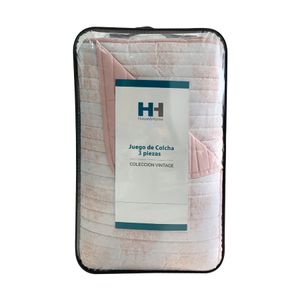 Colcha H&H Vintage Doble 3 Piezas Blush