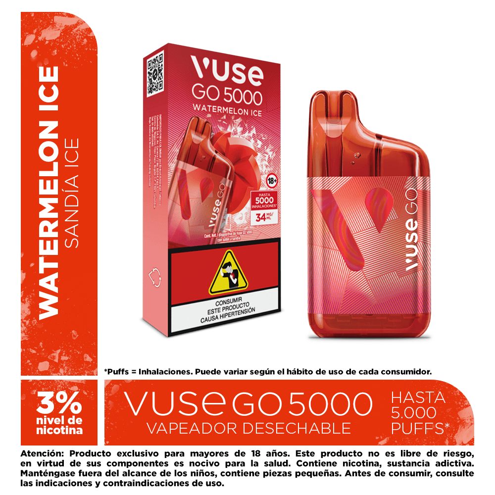 VUSE GO 5000 V2.0 WATERMELON ICE 3% (34M - Olmpica