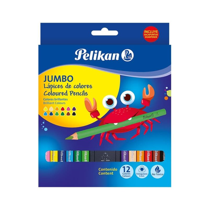 Colores-PELIKAN-Triangulares-Jumbo-Caja-X12