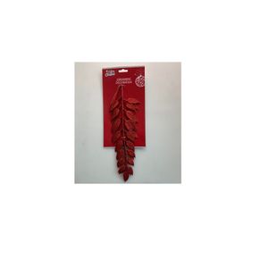 Ornamento Navideño Hojas Decorativas Rojo 15 Cm